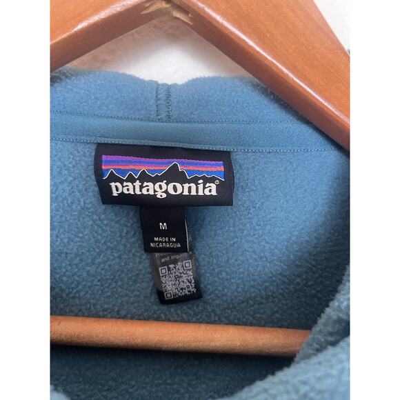 Patagonia Micro D Fleece Full Zip Hoodie Women’s Sz Medium Wetland Blue - Picture 7 of 11